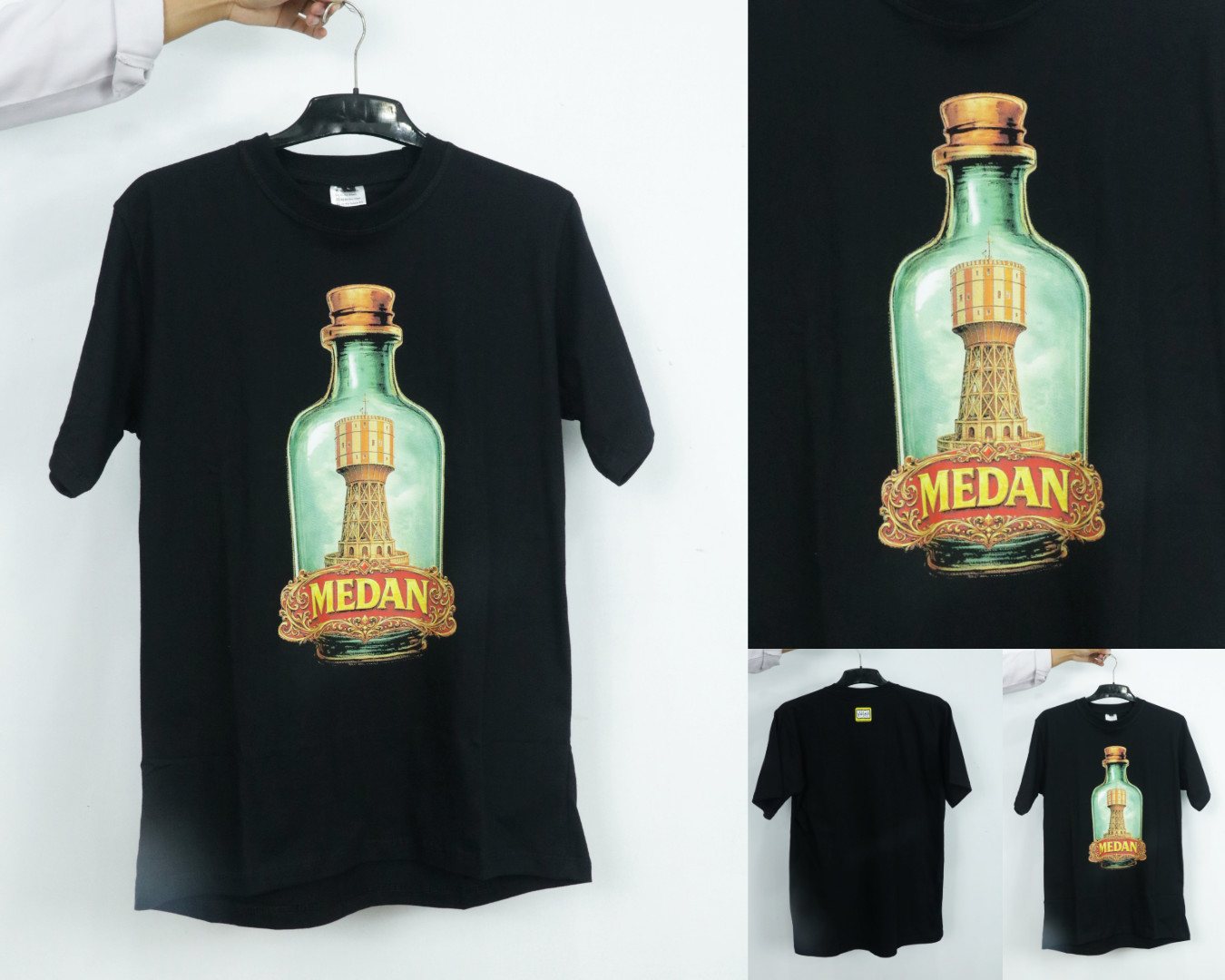 Kaos Botol Menara Medan | Hitam